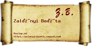 Zalányi Beáta névjegykártya